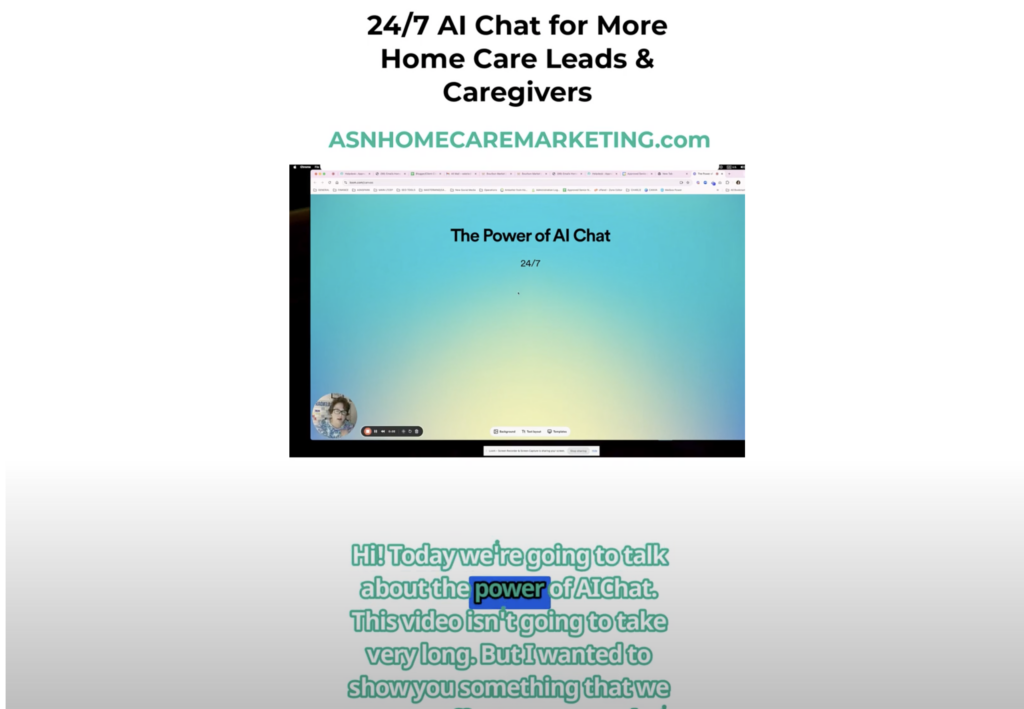 Adding a 24/7 AI Chat to your home care website can significantly improve lead generation and caregiver recruitment.